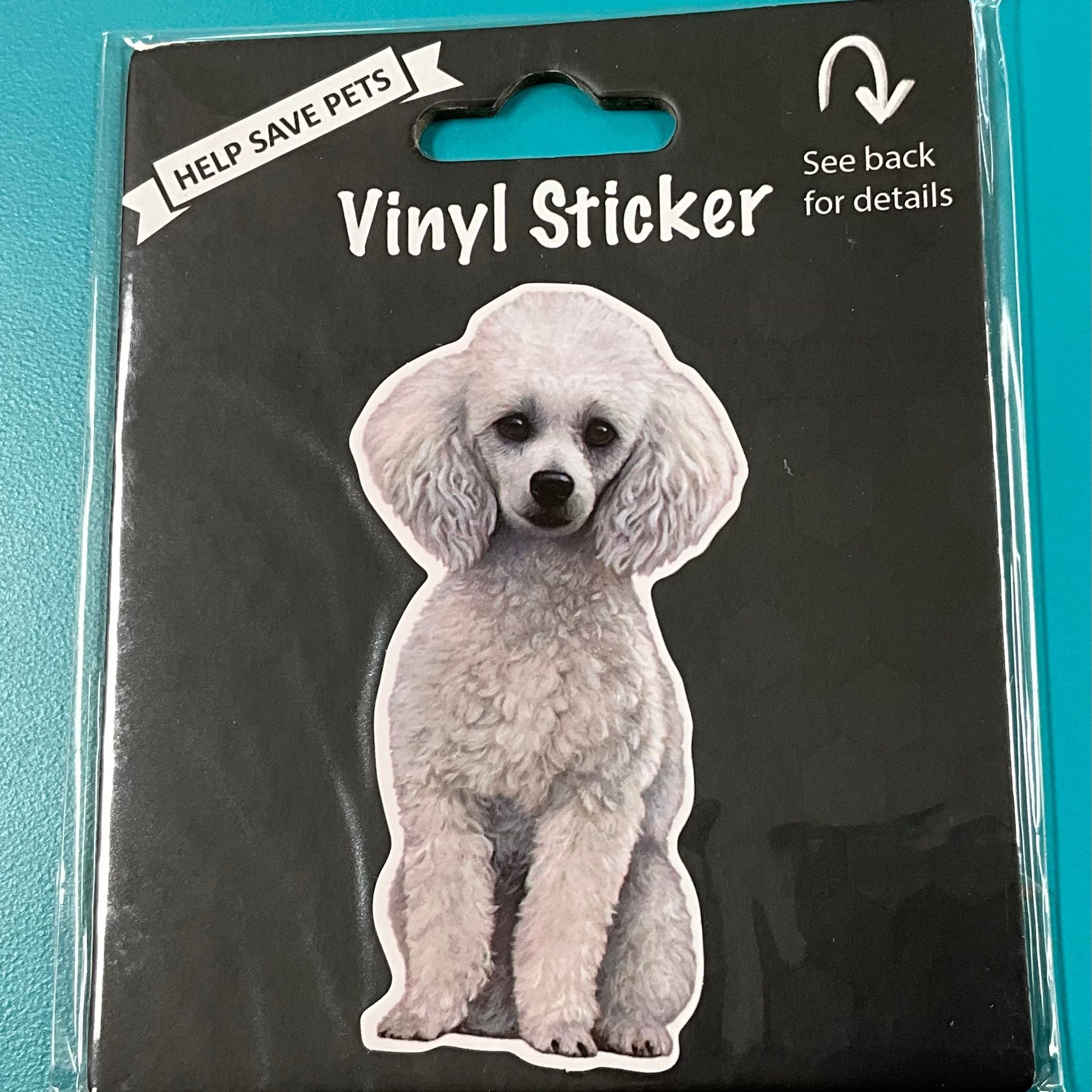 Vinyl Sticker: White Poodle