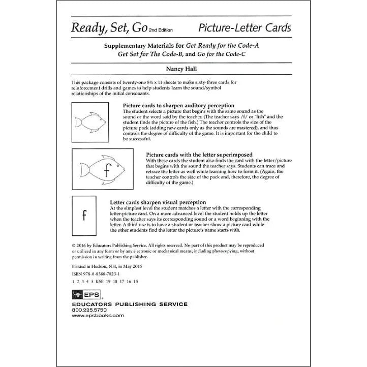 Explode the Code Picture Letter Cards