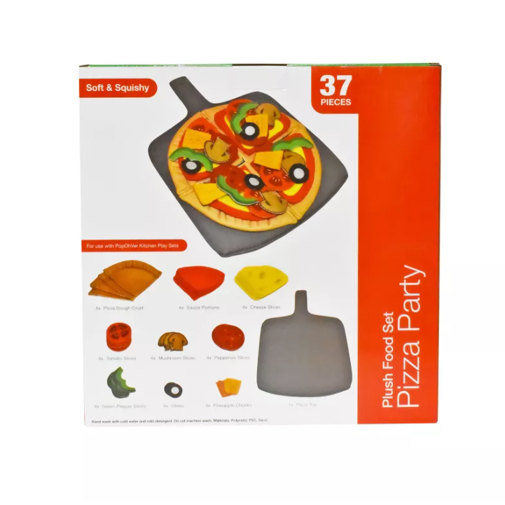 PopOhVer Plush Food Set Pizza Party