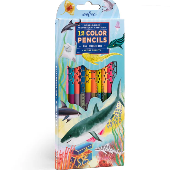 Shark 12 Double Sided Color Pencils