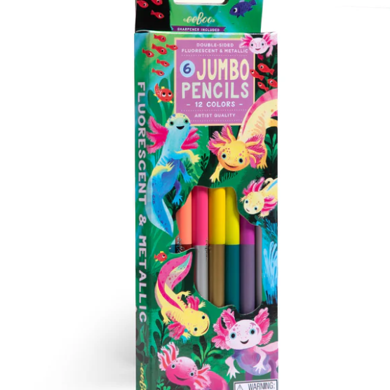 Axolotl 6 Jumbo Double-Sided Special Pencils