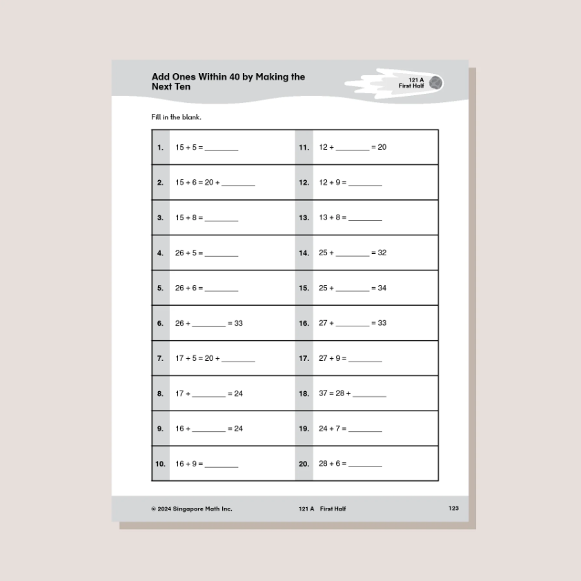 Singapore Math Sprints 1
