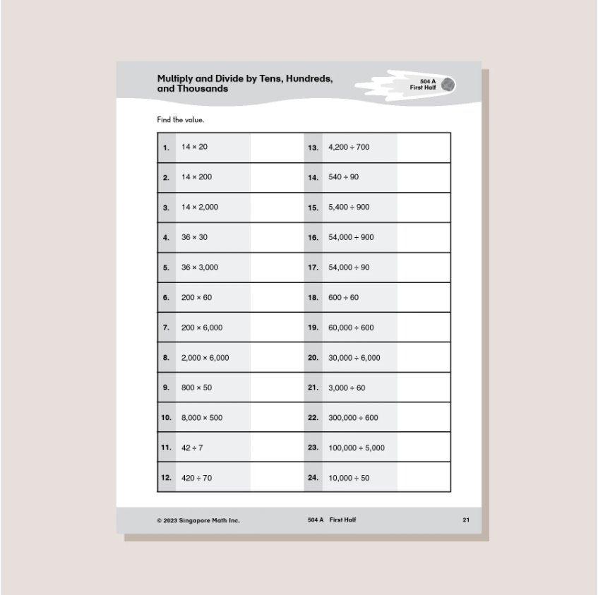 Singapore Math Sprints 5