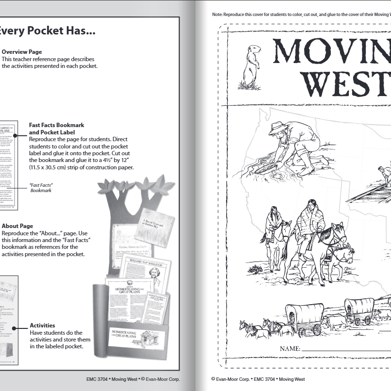 History Pockets: Moving West, Workbook Grade 4-6