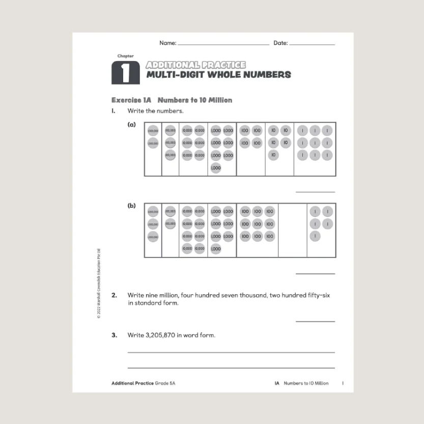 Primary Mathematics Additional Practice 5A (2022 Edition) Workbook
