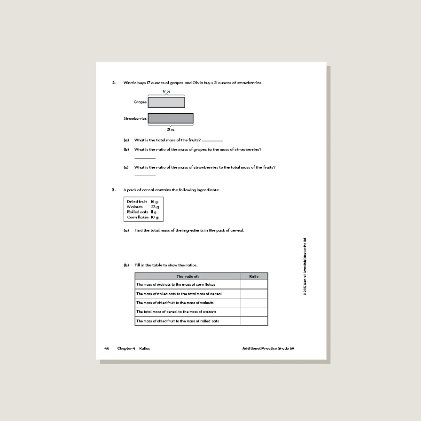 Primary Mathematics Additional Practice 6A (2022 Edition) Workbook