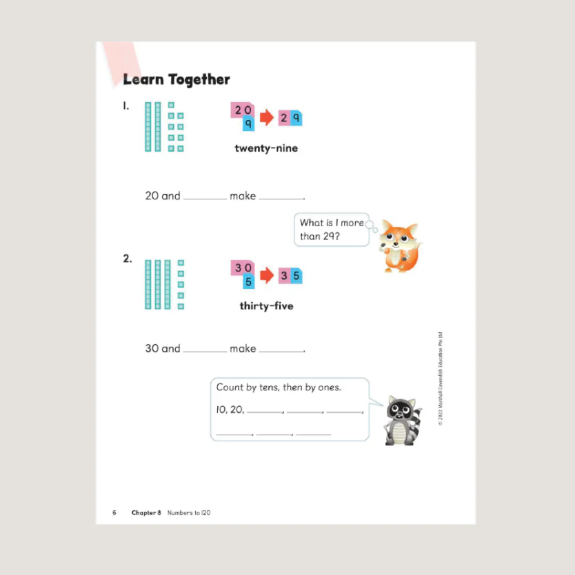 Primary Mathematics Student Book 1B (2022 Edition) Workbook