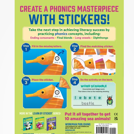 Learn by Sticker: More Phonics
