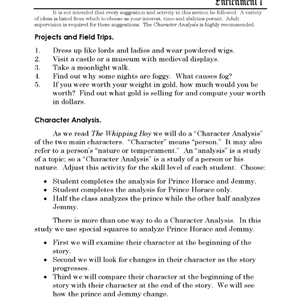The Whipping Boy Discovery Guide