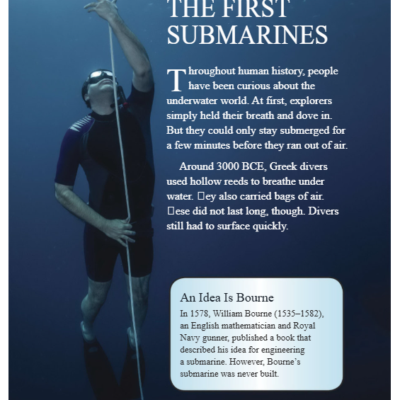 Submarines and Submersibles Reader Grade 4-8
