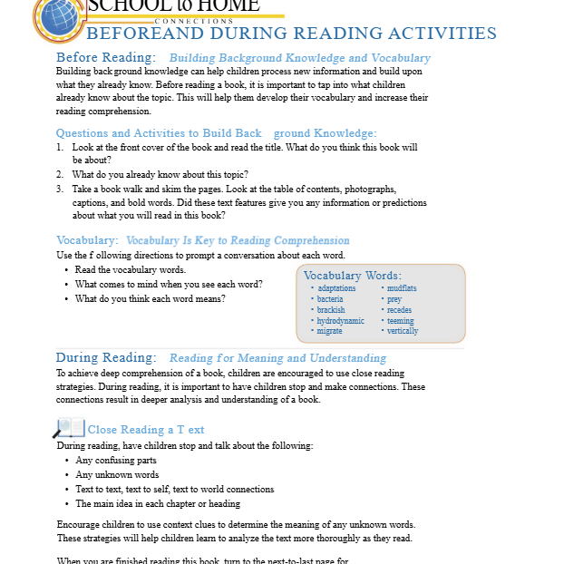 Estuary Animals Reader Grade 3-6