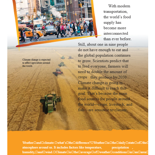 Climate Change and Food Production Reader Grade 4-8