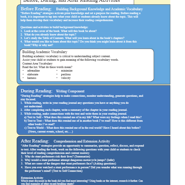 Stunt Performers Reader Grade 4-8