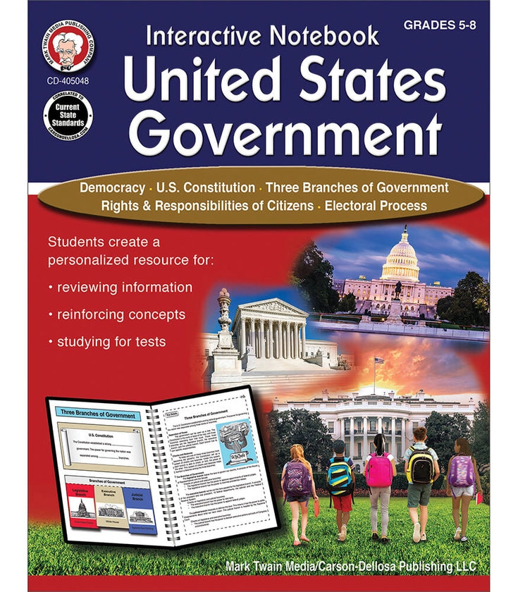 Interactive Notebook: United States Government Book, Grades 5-8