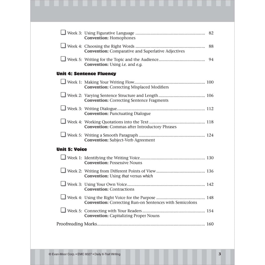 Daily 6-Trait Writing Workbook, Grade 7