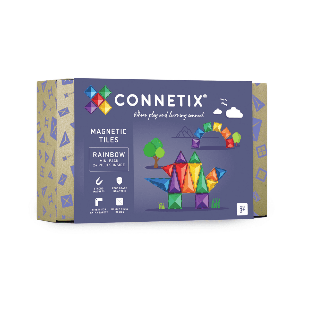 Connetix Rainbow Magnetic Tiles Mini Pack