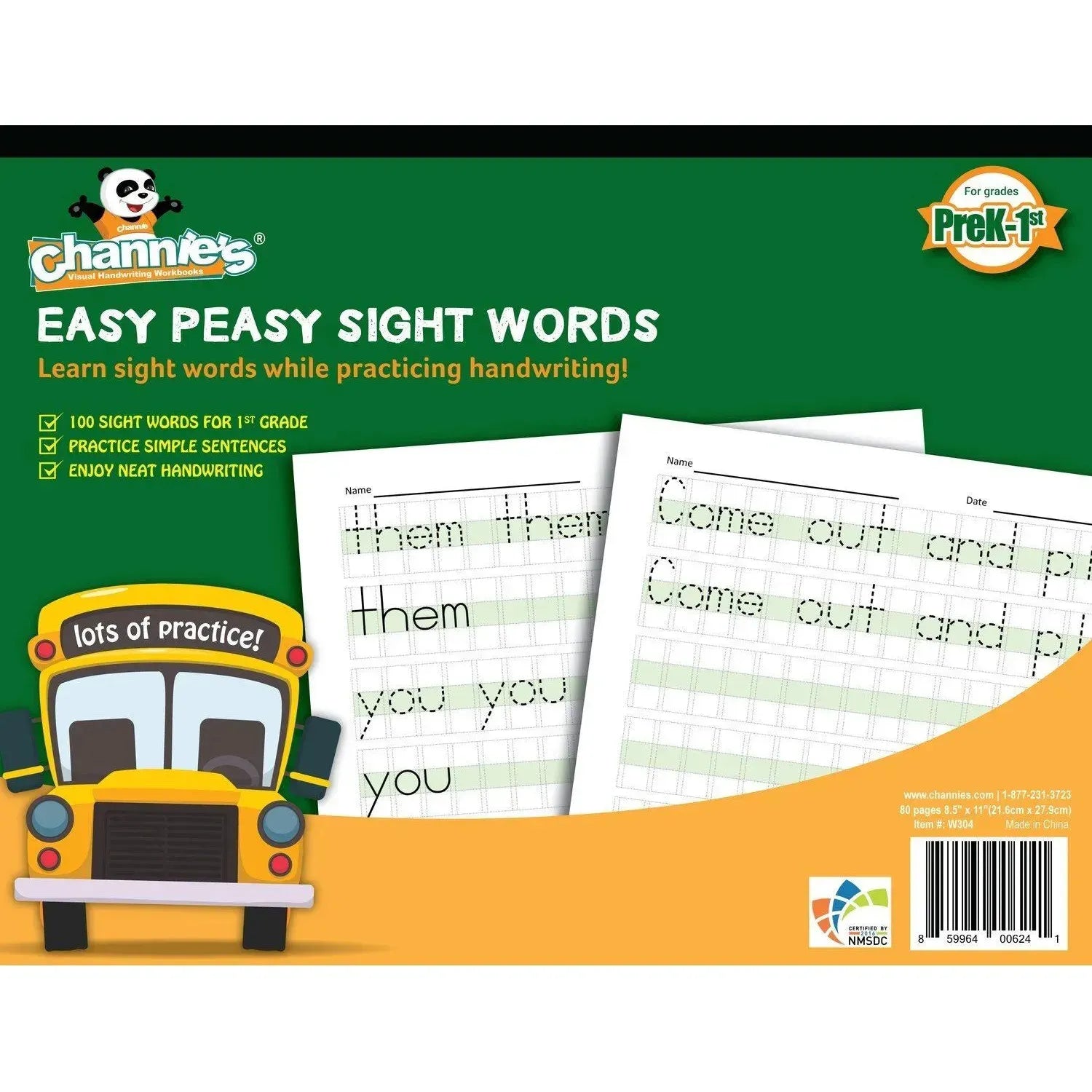 Channie's Easy Peasy Sight Words Workbook