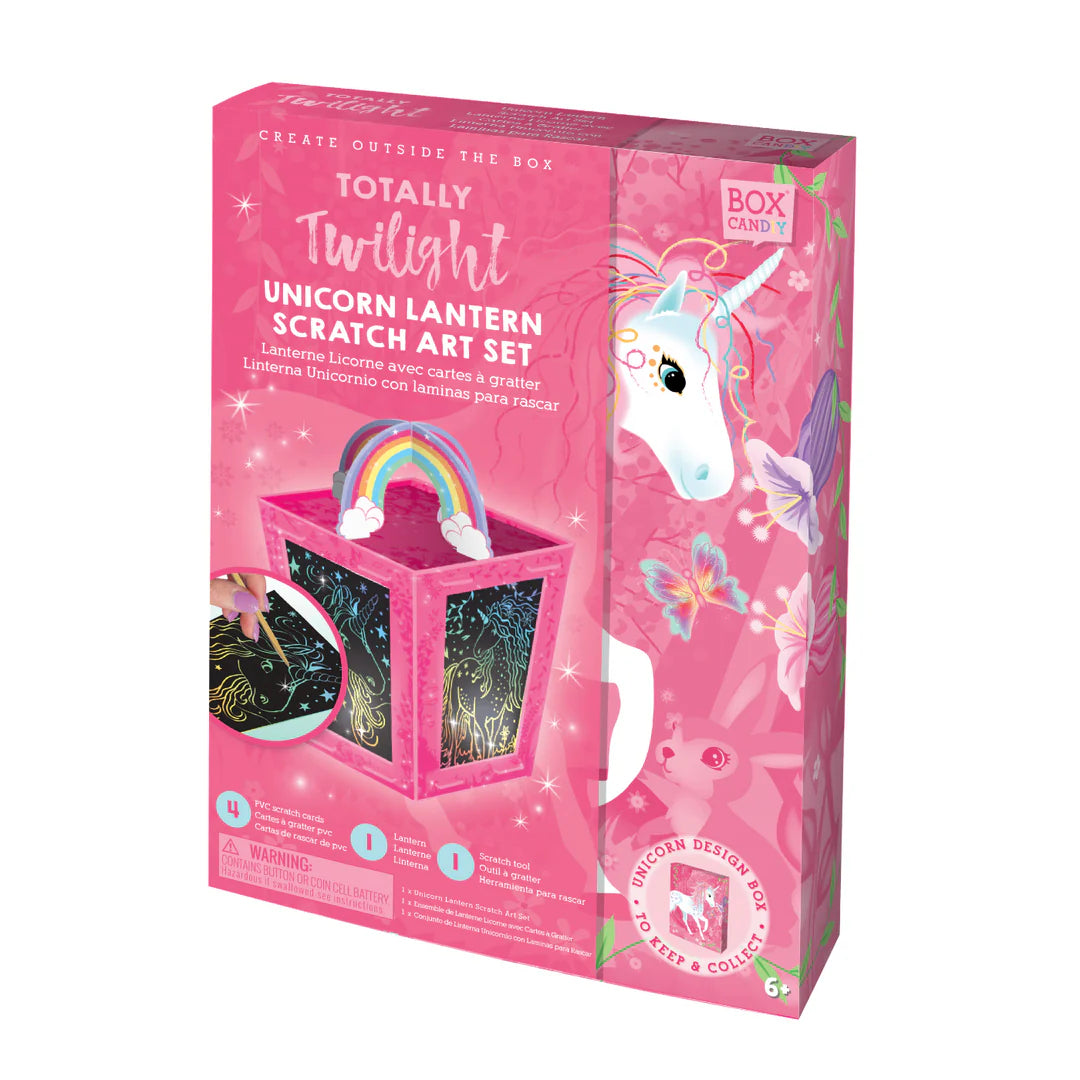 BOX CANDIY Totally Twilight Unicorn Lantern Scratch Art Set