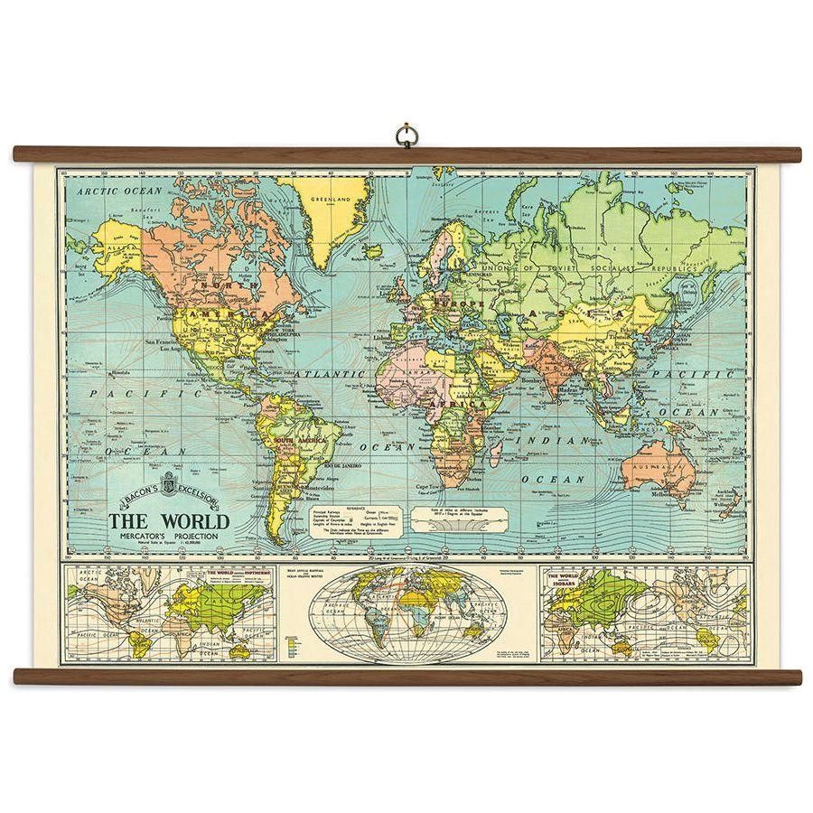 Cavalini & Co Vintage School Chart: World Map poster