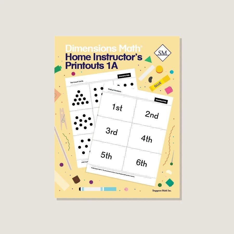 Dimensions Math Home Instructor's Printouts 1A