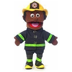 Silly Puppet: 14 Inch Fireman (black)