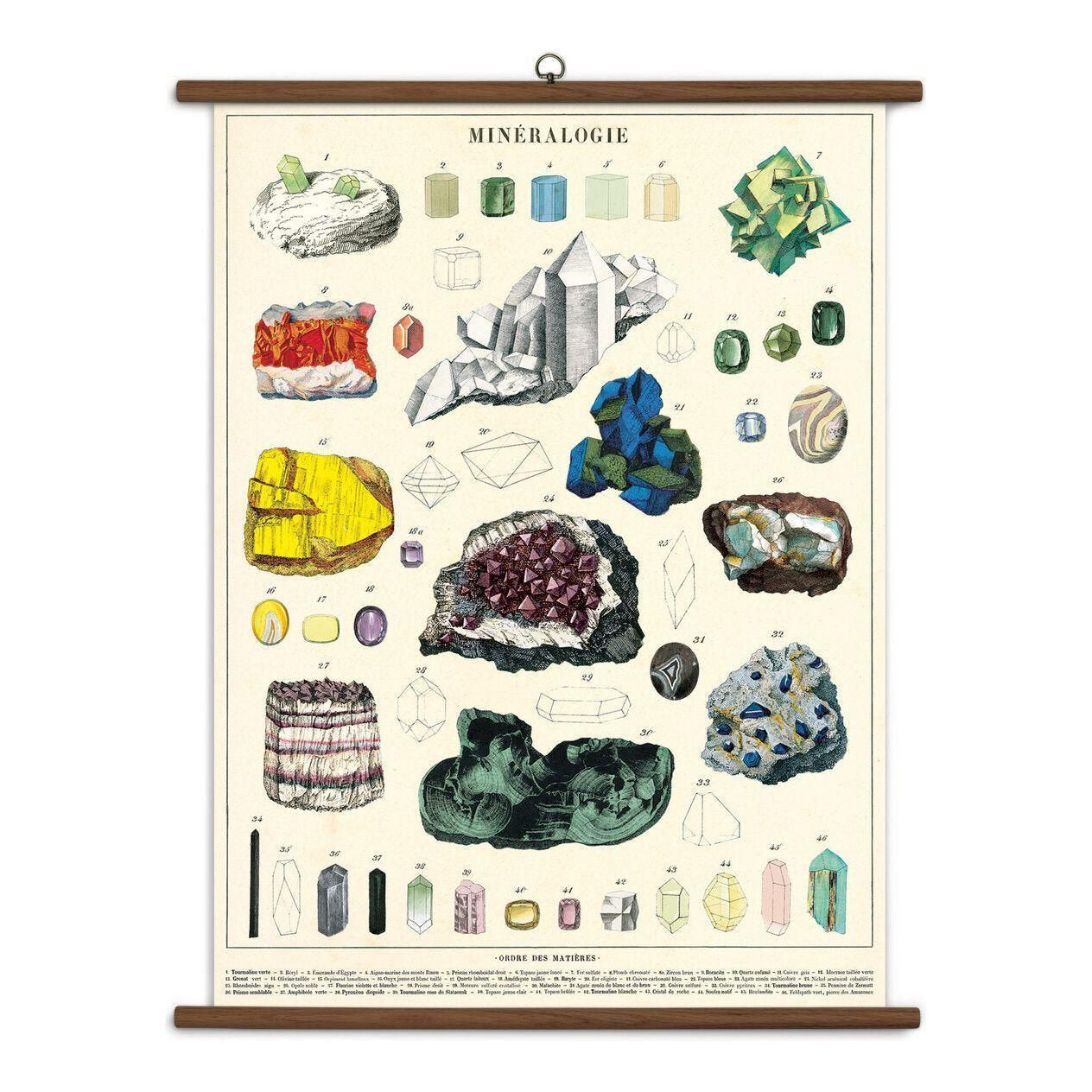 Cavallini Vintage School Chart Mineralogy Poster