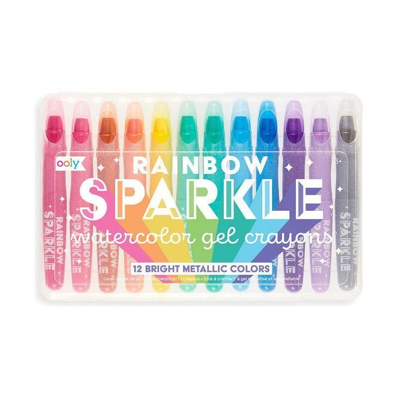 OOLY: Rainbow Sparkle Metallic Watercolor Gel Crayons (Set Of 12)