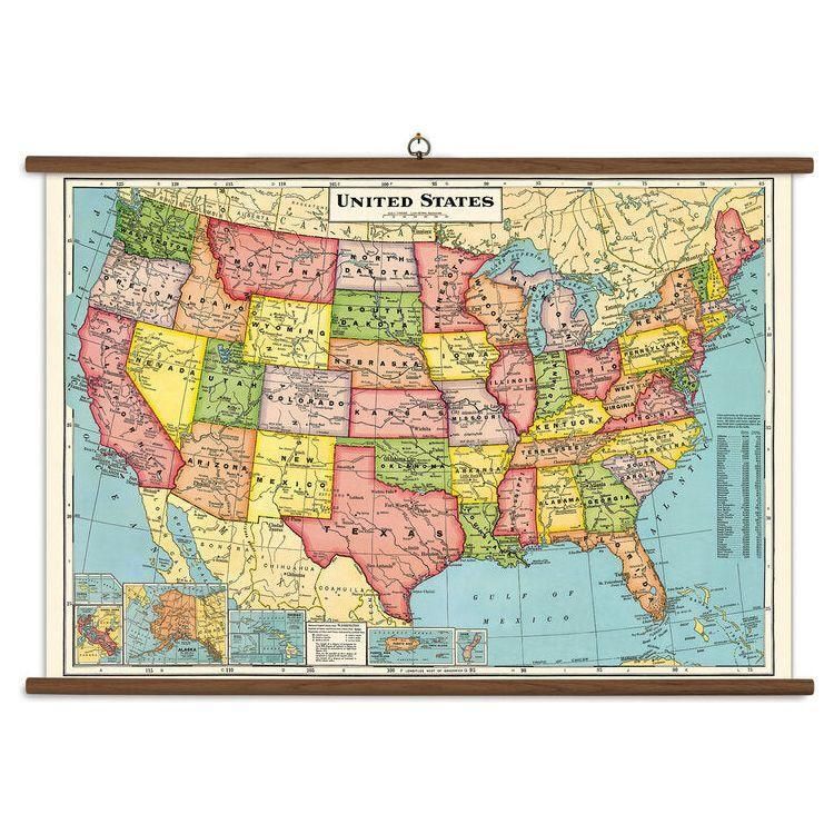 Cavallini & Co Vintage School Chart USA Map Poster