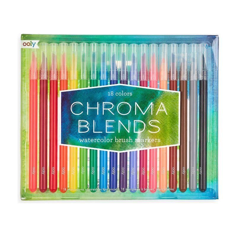 OOLY: Chroma Blends Watercolor Brush Markers (Set Of 18)