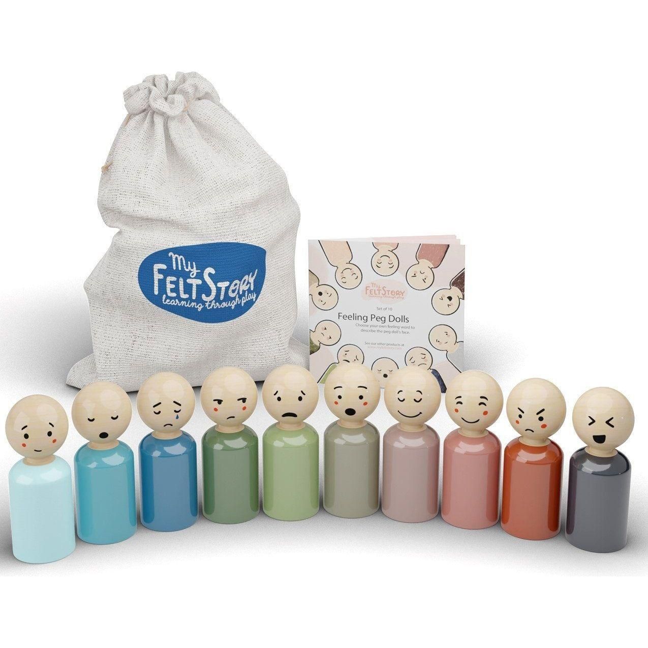 Muted Feeling Peg Dolls Set of 10