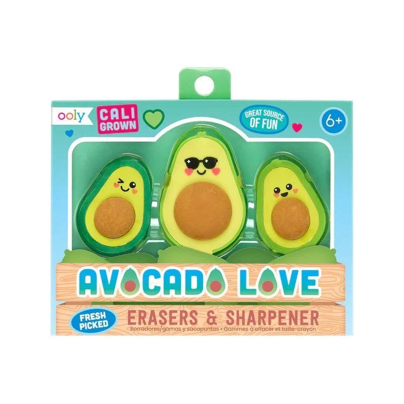 Ooly Avocado Love Eraser and Sharpener Set of 3