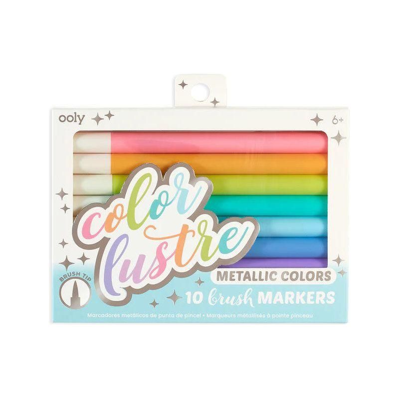 OOLY Color Lustre Metallic Brush Markers (Set Of 10)