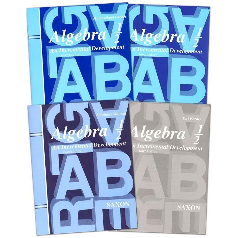 Saxon Math: Algebra 1/2 Homeschool Complete Kit with Solutions Manual