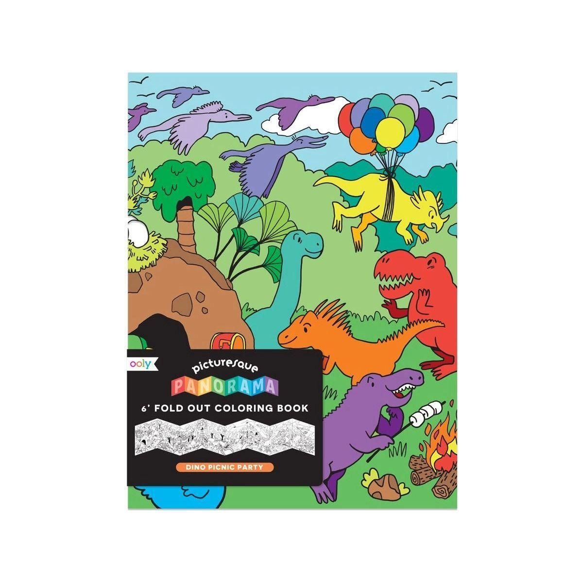Ooly: Picturesque Panorama Coloring Book Dino Picnic Party