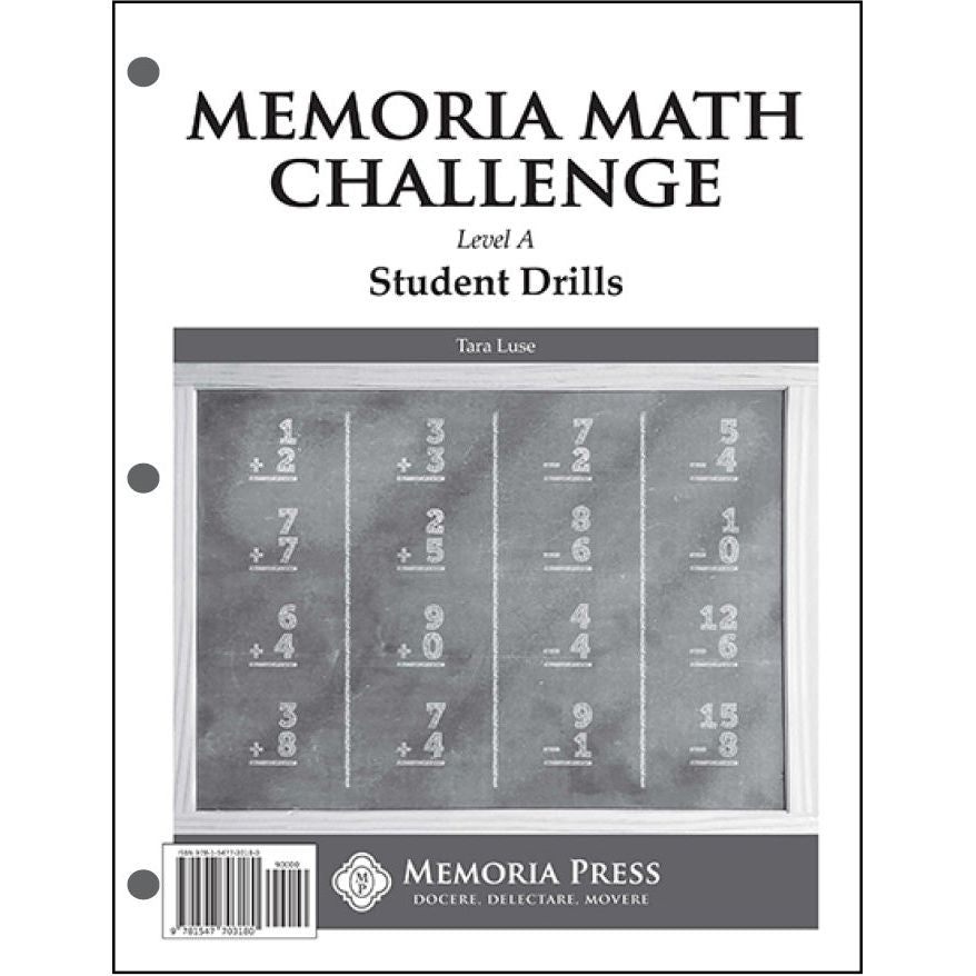 Memoria Math Challenge Level A Student