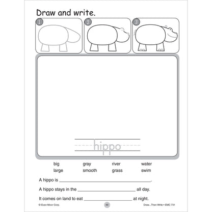 Draw…Then Write, Workbook Grade 1-3