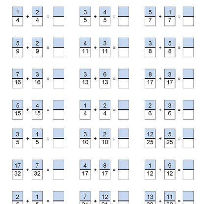 Channie's: One Page A Day Beginning Fractions Math Workbook