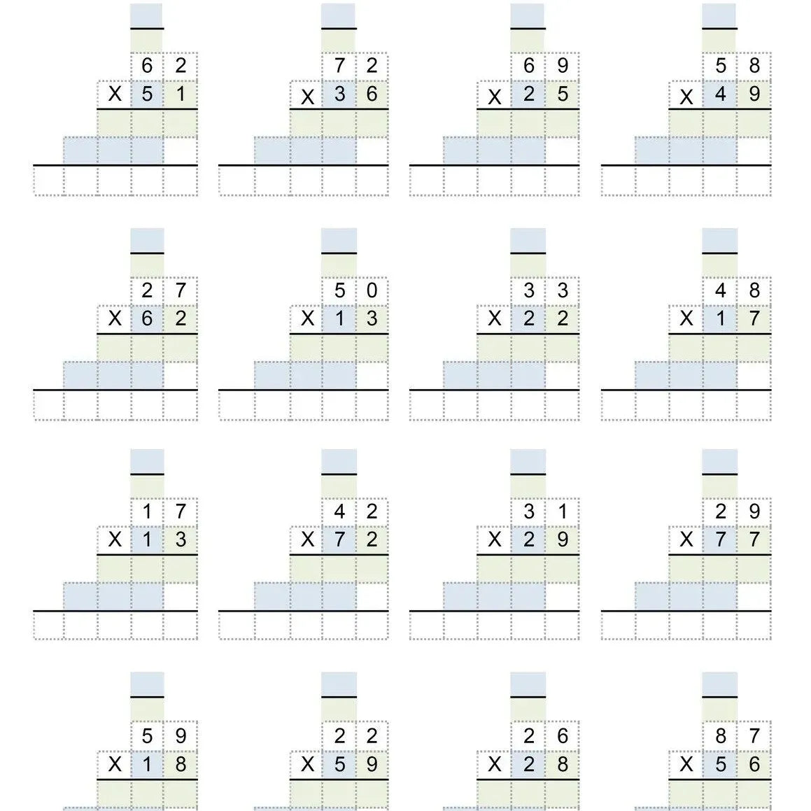 Channie's: One Page A Day Double Digit Multiplication Math Workbook