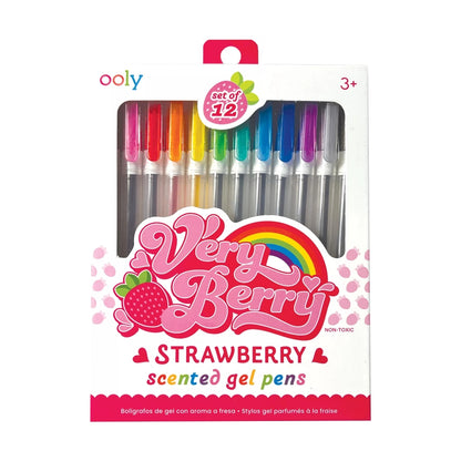 Very Berry Strawberry Scented Gel Pens - Set of 12