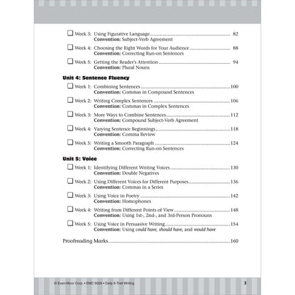 Daily 6-Trait Writing Workbook. Grade 6