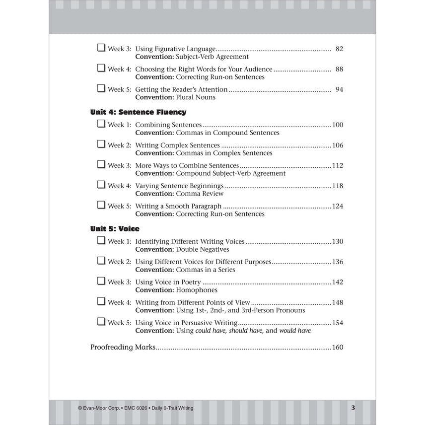 Daily 6-Trait Writing Workbook. Grade 6