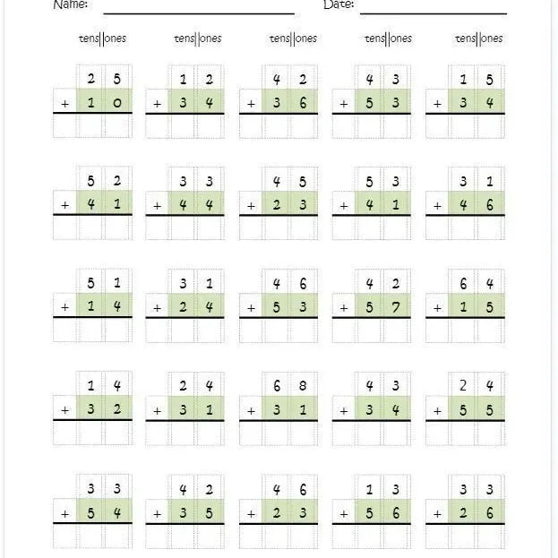 Channie's: One Page A Day Double Digit Math Workbook