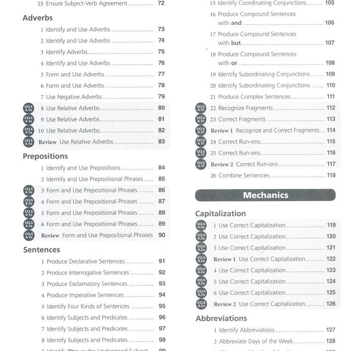 Language Fundamentals, Workbook Grade 4