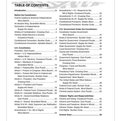 U.S. Constitution Puzzle Book
