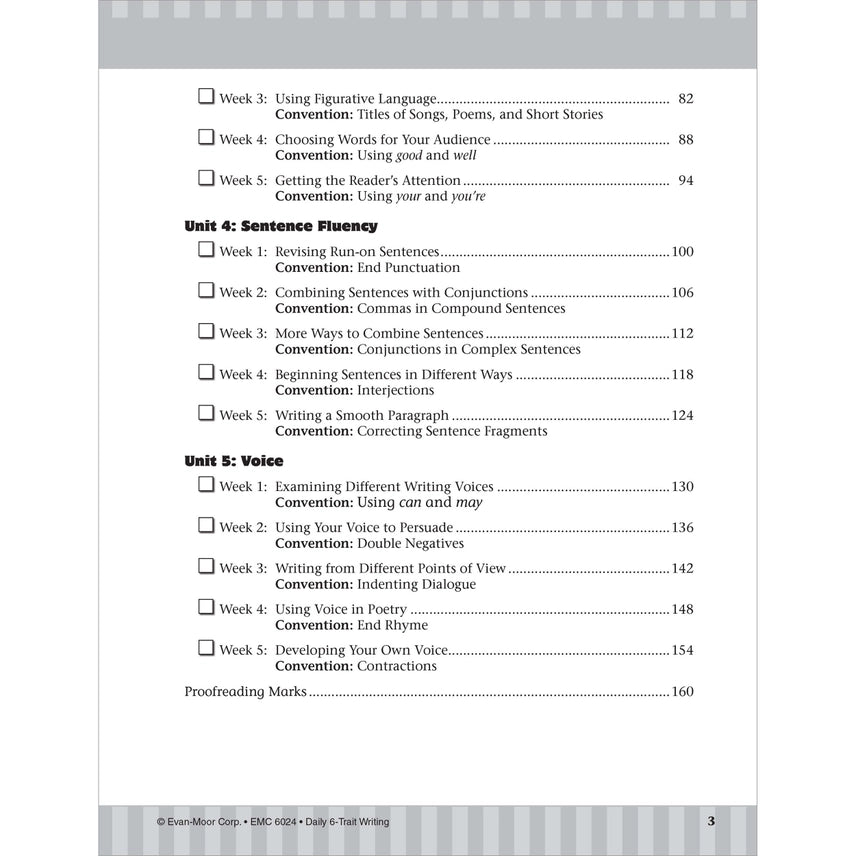 Daily 6-Trait Writing, Workbook Grade 4