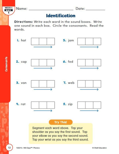 180 Days: Phonics for First Grade