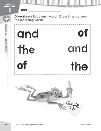 180 Days: High-Frequency Words for Kindergarten