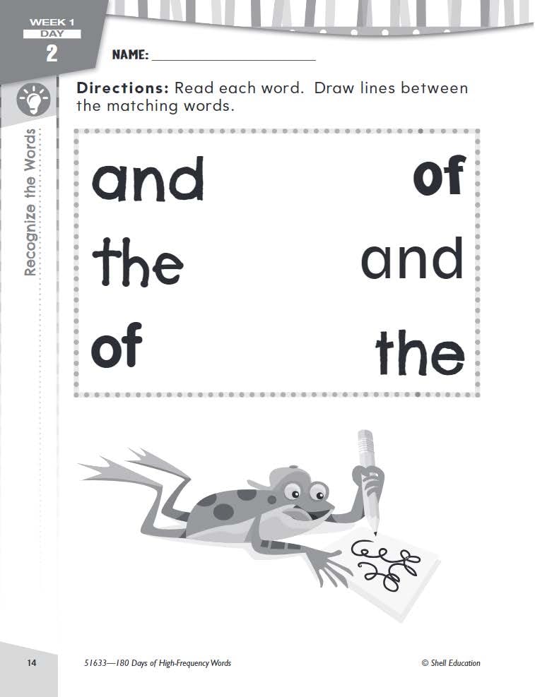 180 Days: High-Frequency Words for Kindergarten