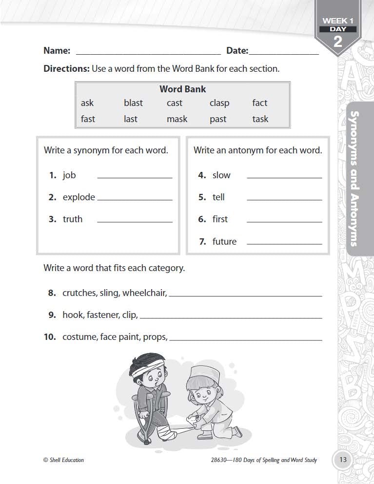 180 Days: Spelling and Word Study for Second Grade