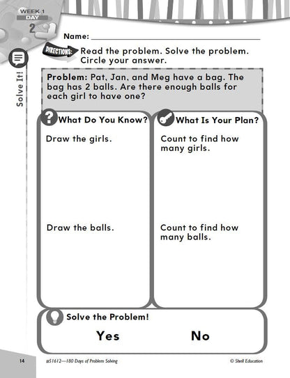180 Days: Problem Solving for Kindergarten